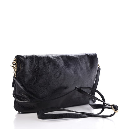 Balenciaga Agneau Giant 12 Gold Hardware Envelope Strap Clutch Black 2 of 12