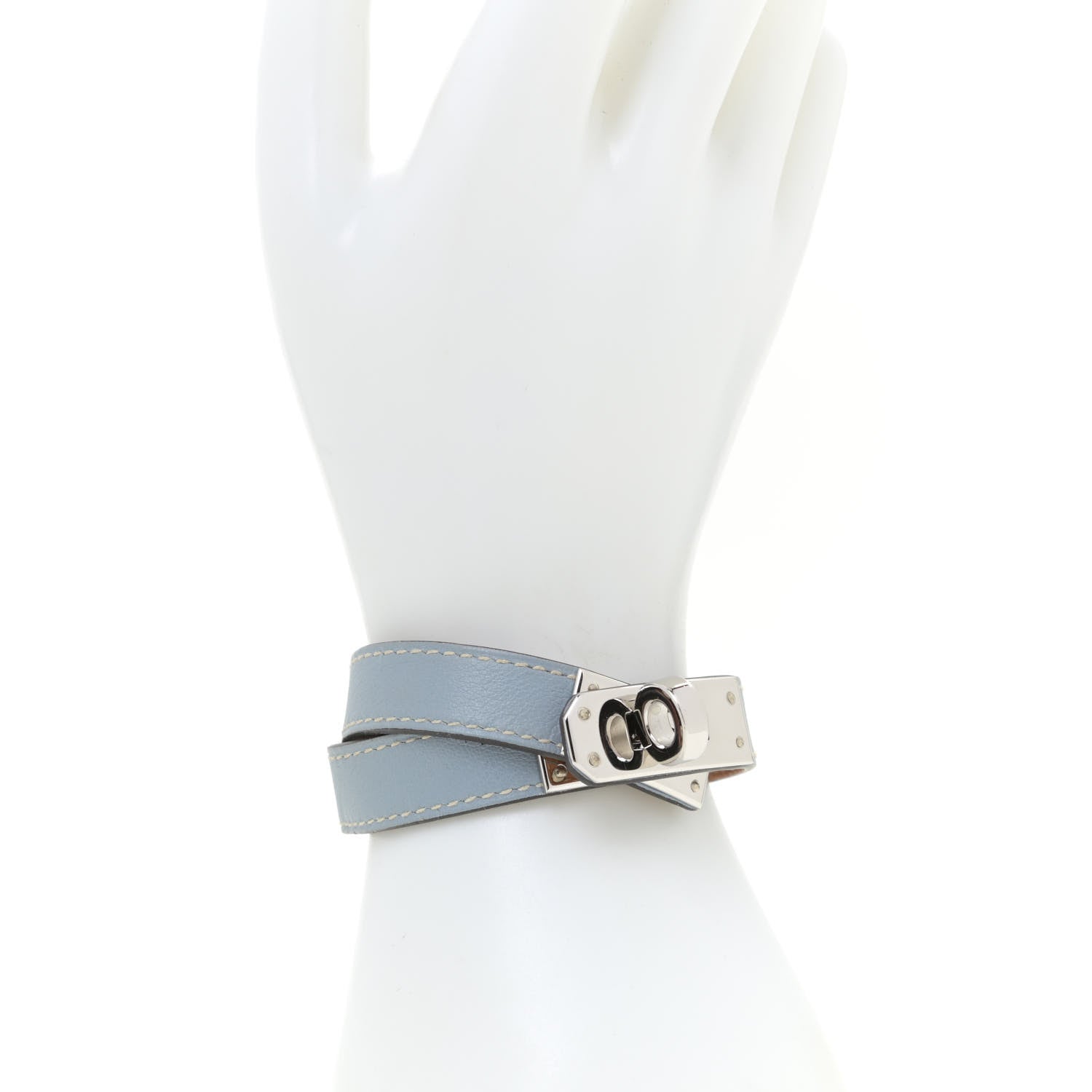 Hermes Swift Kelly Double Tour Bracelet S Bleu Lin 3 of 7