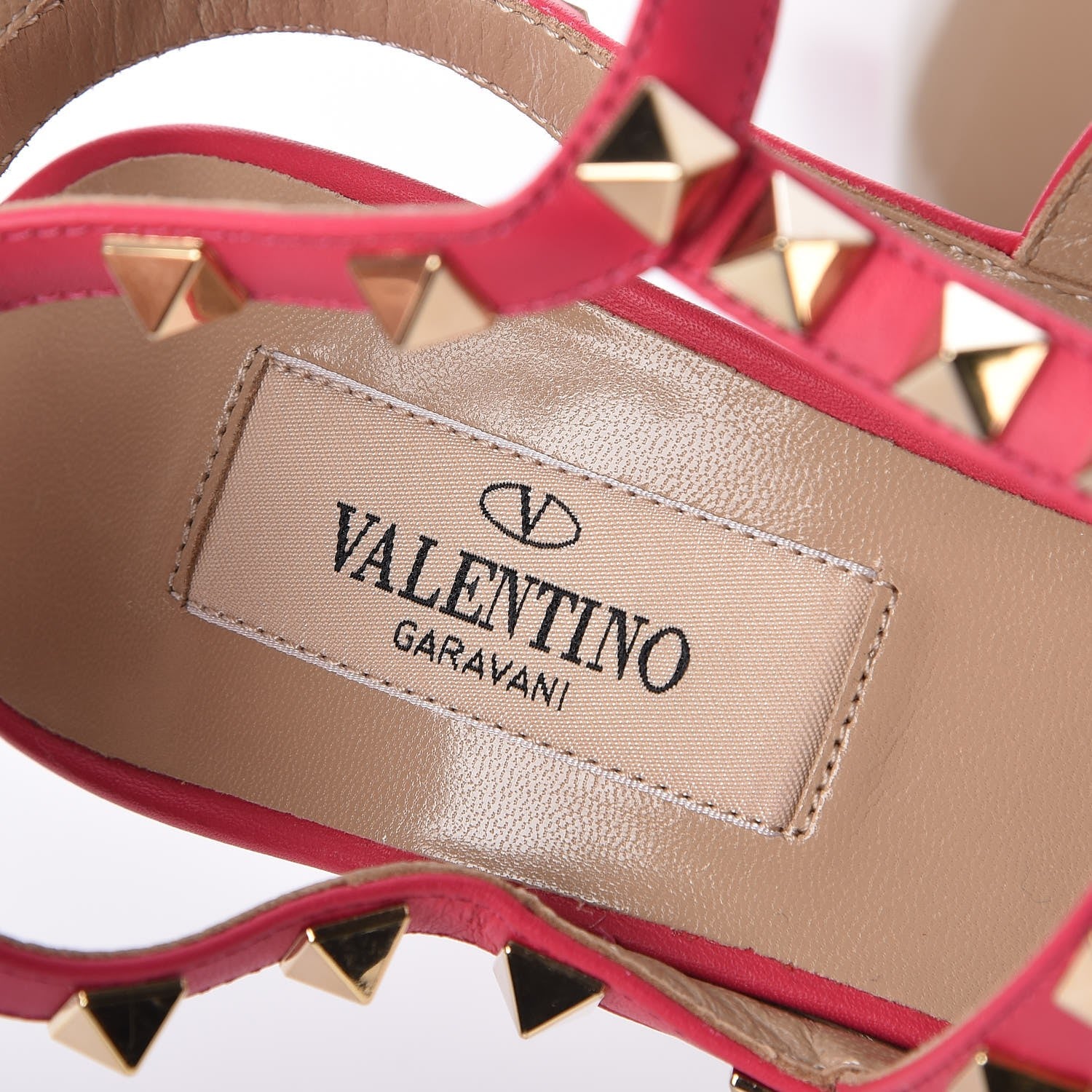 Valentino Garavani Pebbled Calfskin Rockstud Ankle Strap Pumps 36.5 Cyclamin 7 of 7