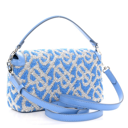 Burberry Yarn Sequin Embellished TB Small Note Top Handle Shoulder Bag Blue 3 of 9