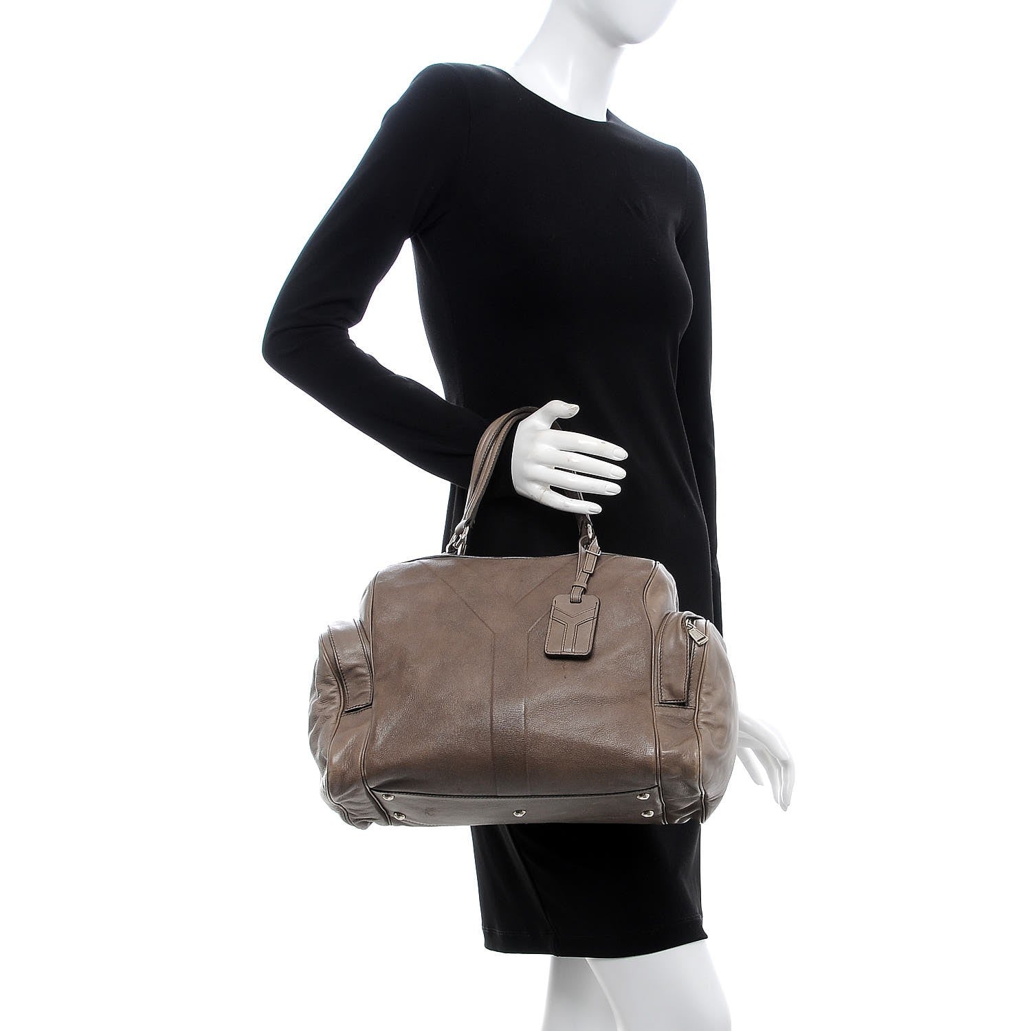 Saint Laurent Calfskin Large Vanity Bowler Taupe 2 of 12