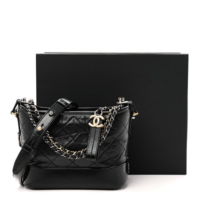 Chanel Aged Calfskin Quilted Small Gabrielle Hobo Black 11 of 11