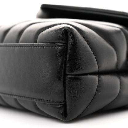 Saint Laurent Calfskin Y Quilted Monogram Monochrome Toy Loulou Crossbody Bag Black 10 of 10
