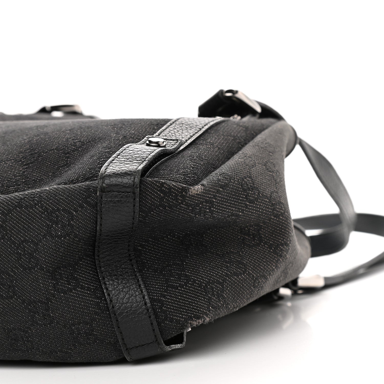Gucci Monogram Denim Medium Abbey Shoulder Bag Black 9 of 12