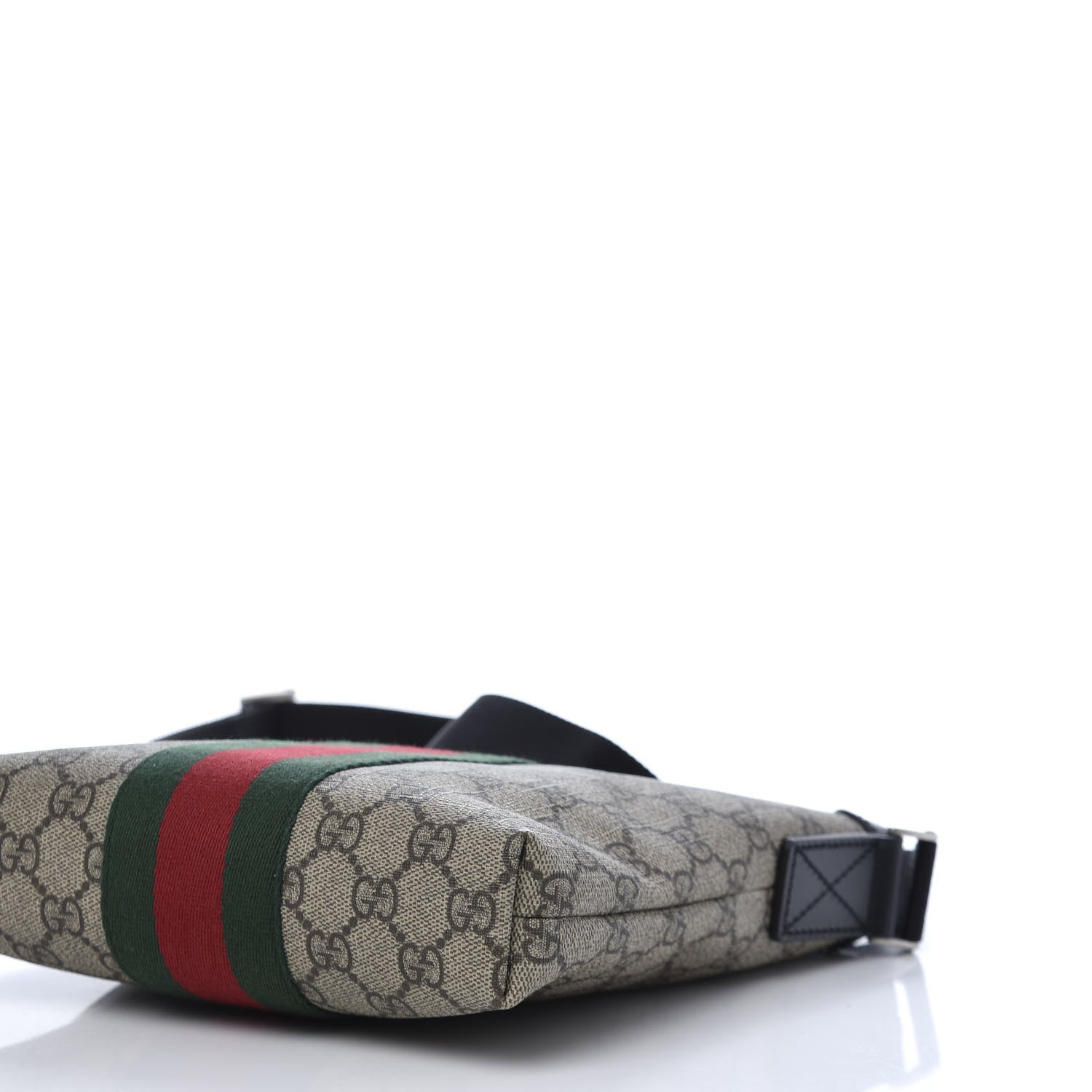 Gucci GG Supreme Monogram Web Messenger Bag Black 7 of 11