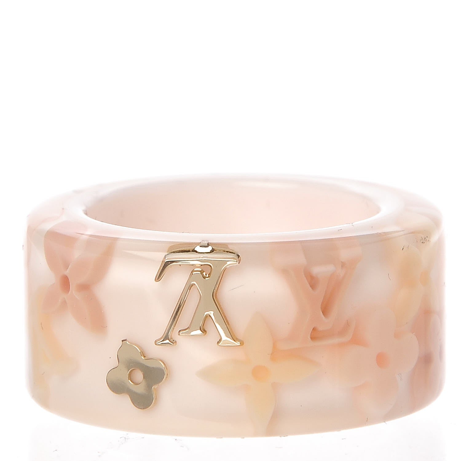 Louis Vuitton Swarovski Crystal Resin Inclusion Ring M Beige 3 of 4