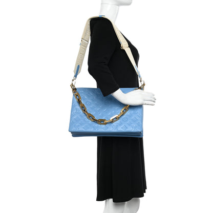 Louis Vuitton Lambskin Embossed Monogram Coussin MM Bleuet 2 of 10