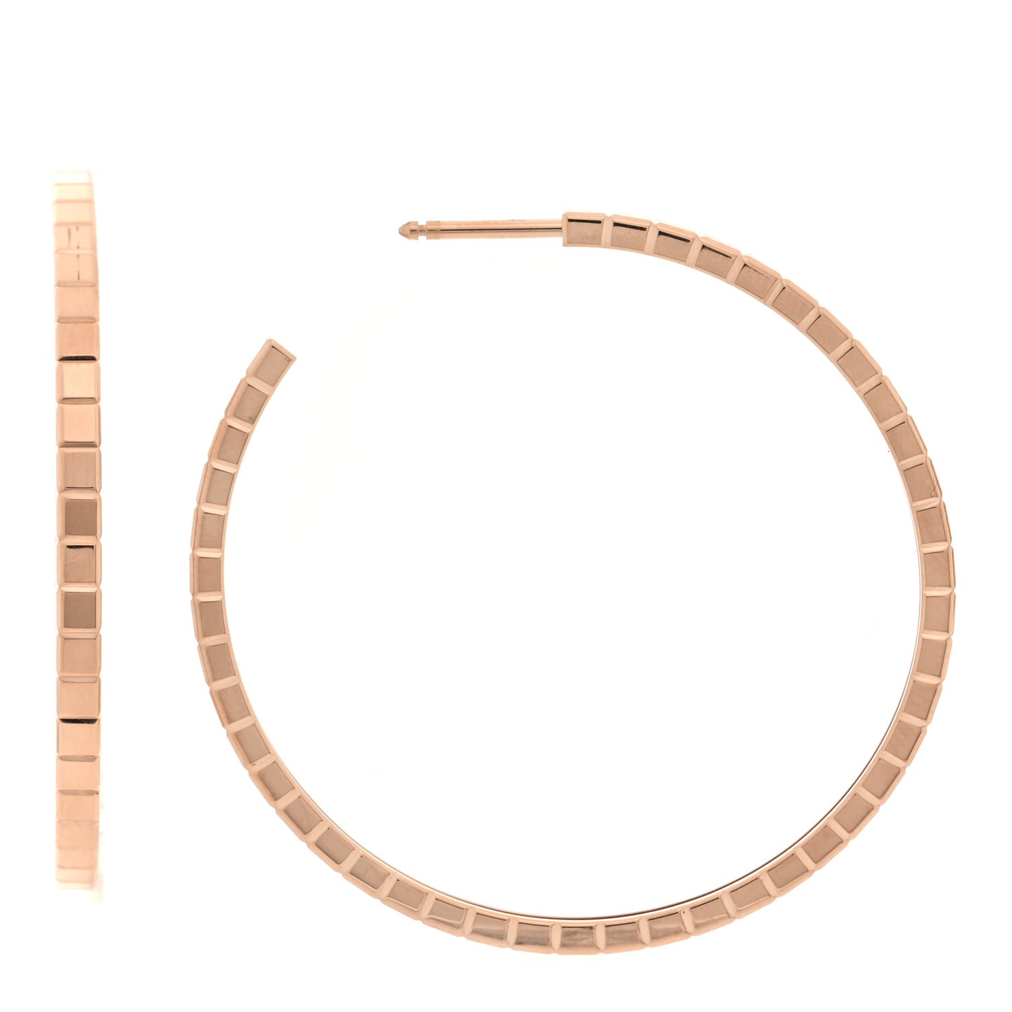18K Rose Gold Ice Cube Hoop Earrings