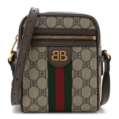 Gucci X BALENCIAGA BB Supreme Monogram Web Mini Ophidia Messenger Beige New Acero 1 of 11