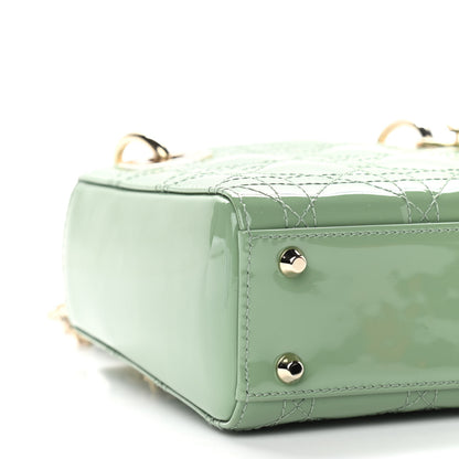 Christian Dior Patent Cannage Mini Lady Dior Mint Green 8 of 9