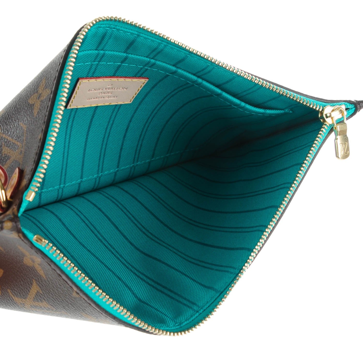 Louis Vuitton Monogram Neverfull MM GM Pochette Turquoise 5 of 7
