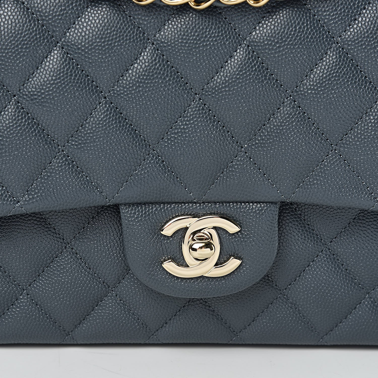 Chanel Caviar Quilted Medium Double Flap Dark Grey 10 of 11
