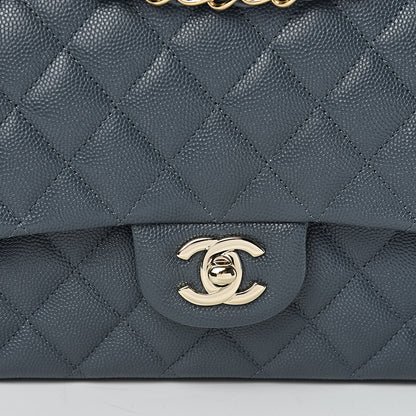Chanel Caviar Quilted Medium Double Flap Dark Grey 10 of 11