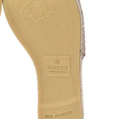 Gucci Metallic Nappa Matelasse GG Marmont Espadrille Slide Sandals 38 Rosa 9 of 11