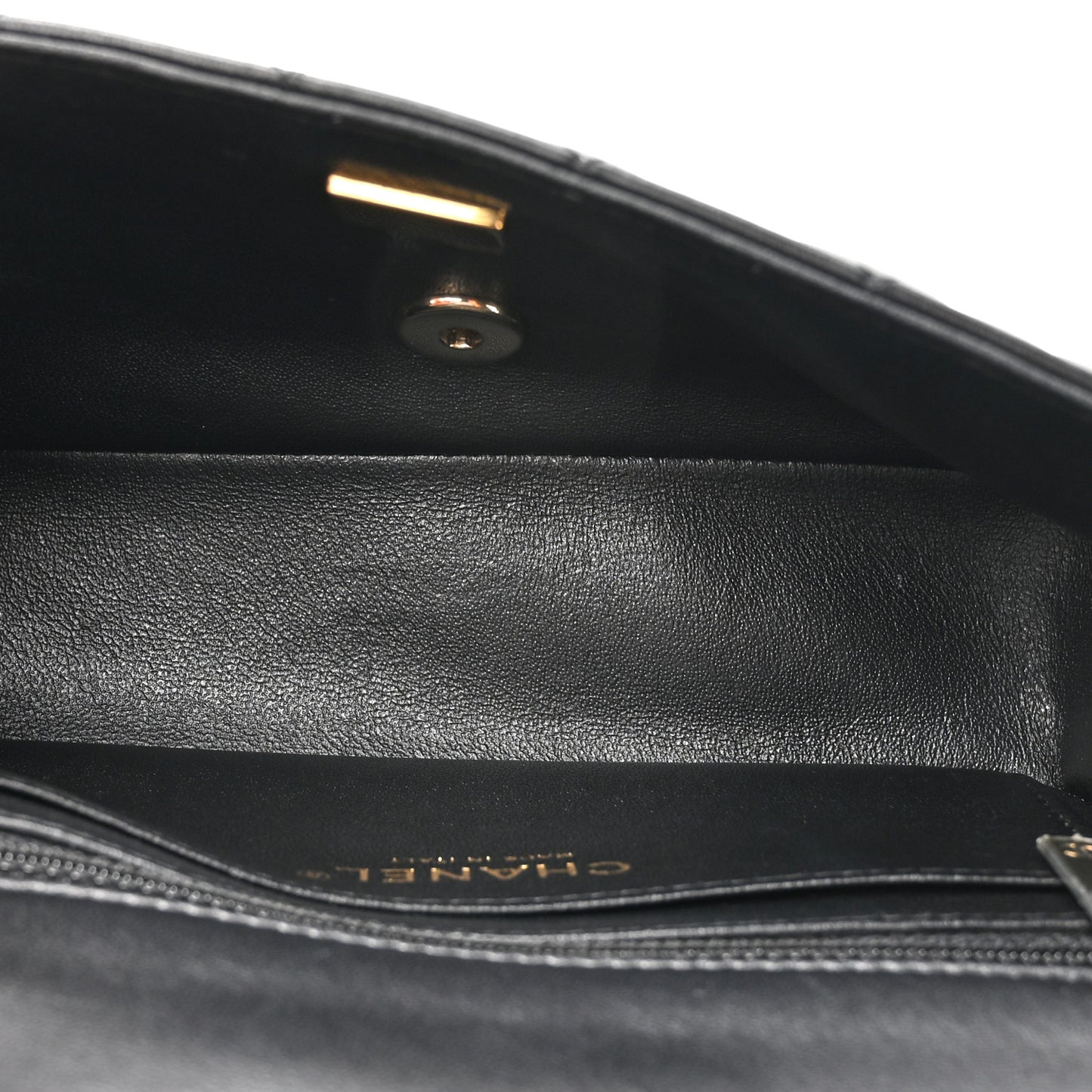 Lambskin Quilted Mini Rectangular Flap Black