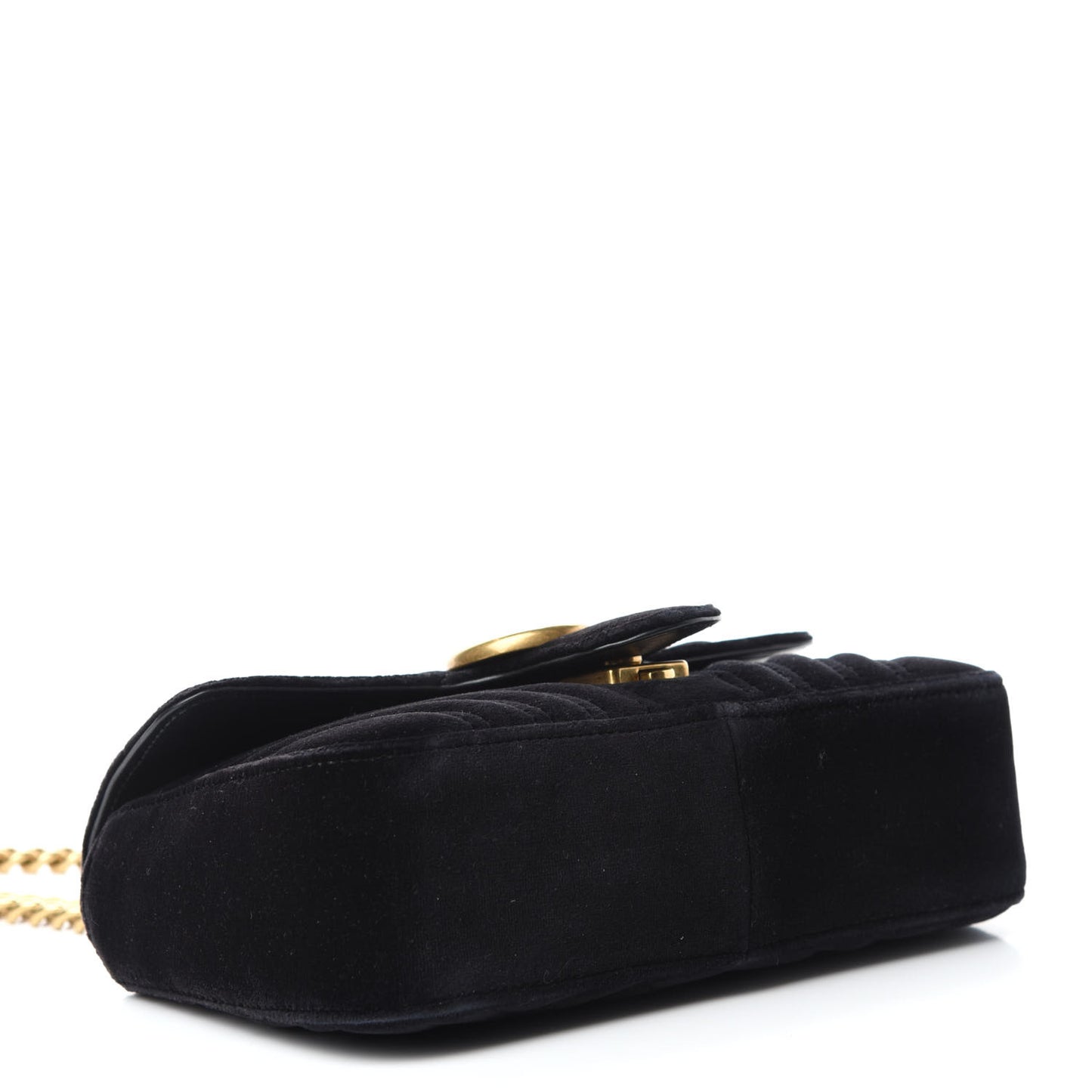 Velvet Matelasse Mini GG Marmont Shoulder Bag Black