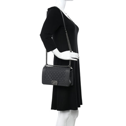 Chanel Caviar Quilted Medium Boy Flap Grey 2 of 11