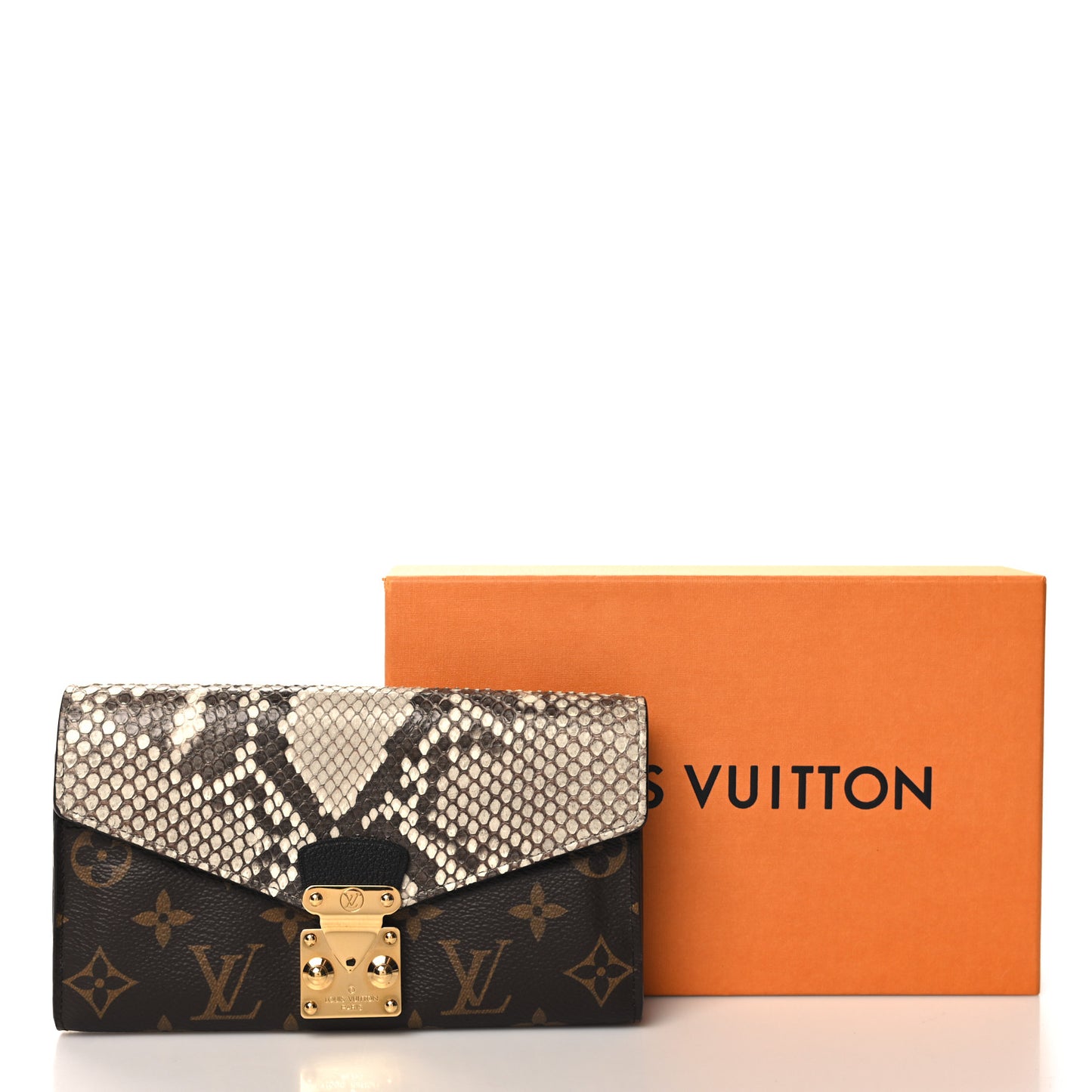 Snakeskin Monogram Pallas Wallet Black