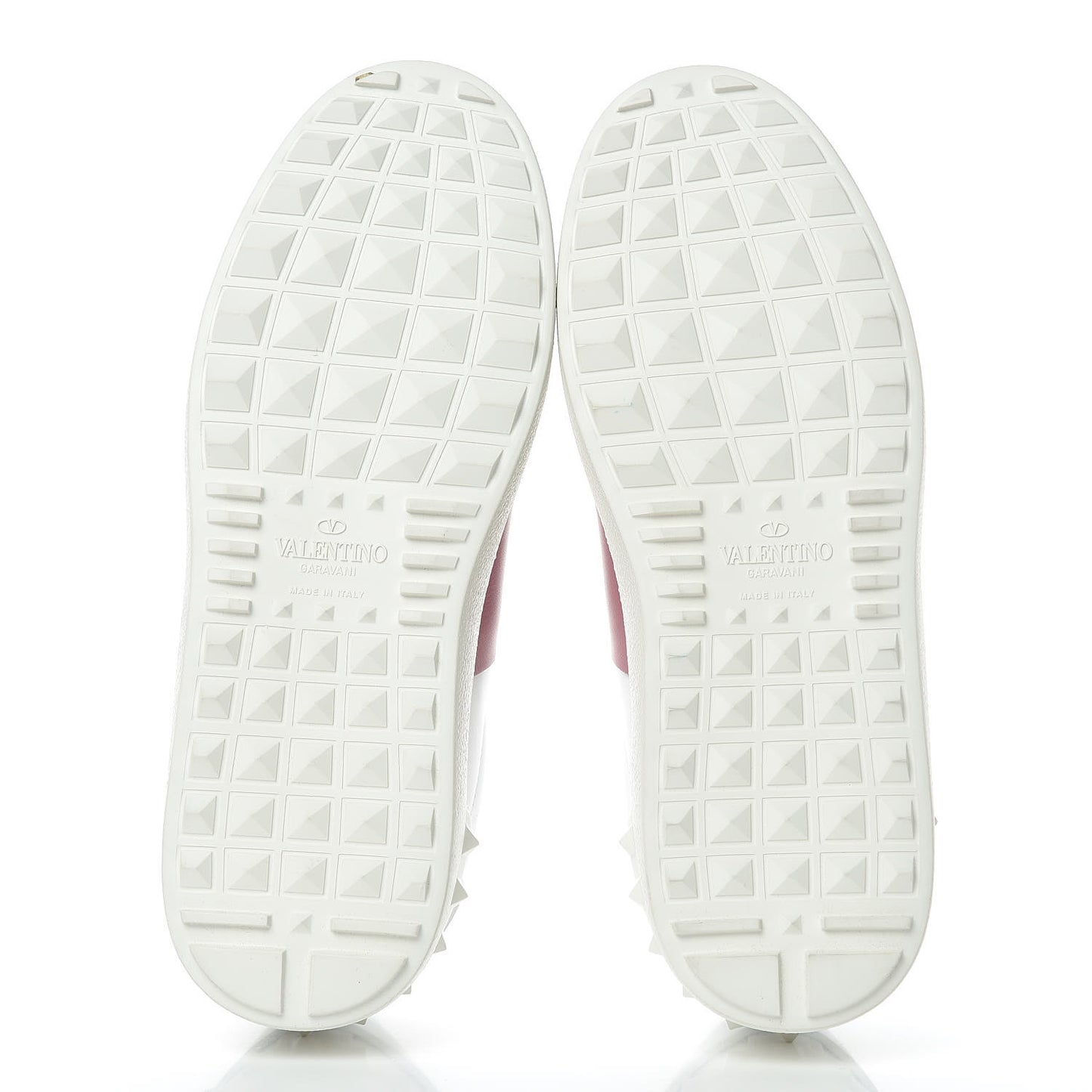 Calfskin Rockstud Open Sneakers 35.5 White Lipstick