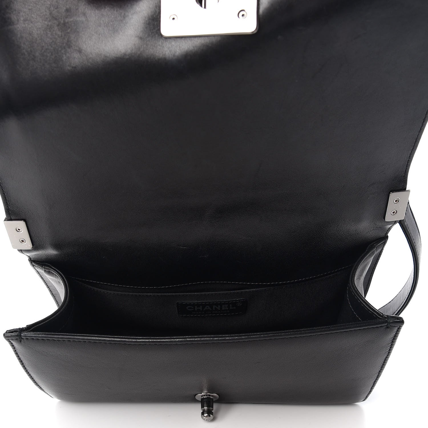 Chanel Lambskin Chevron Quilted Medium Boy Flap Black 5 of 10
