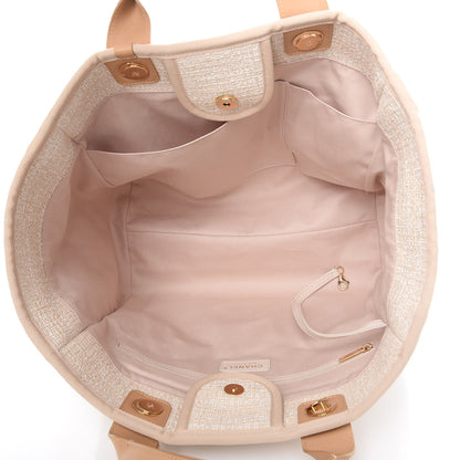 Chanel Canvas Large Deauville Tote Light Beige 6 of 9