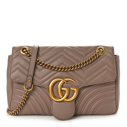 Gucci Calfskin Matelasse Medium GG Marmont Shoulder Bag Porcelain Rose 1 of 13