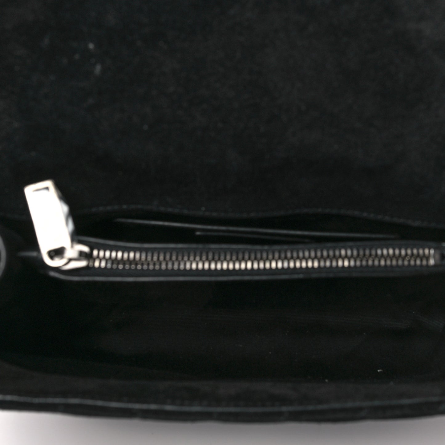 Suede Fringe Small Monogram Satchel Black