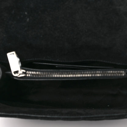 Saint Laurent Suede Fringe Small Monogram Satchel Black 5 of 7