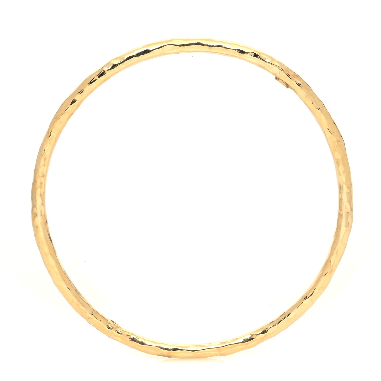 Roberto Coin 18K Yellow Gold Hammered Bangle Bracelet 3 of 6