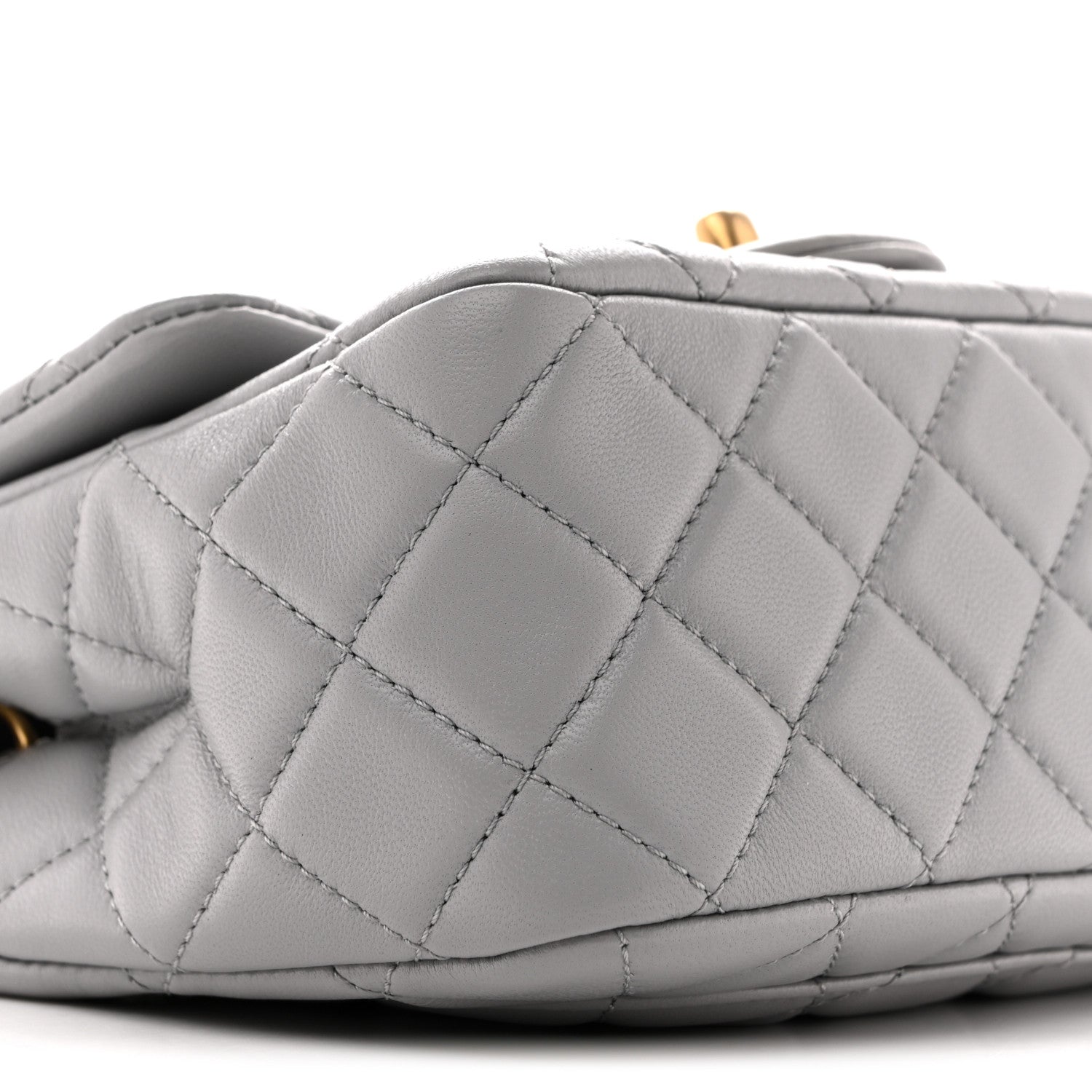 Chanel Lambskin Quilted Mini Pearl Crush Flap Light Grey 9 of 11