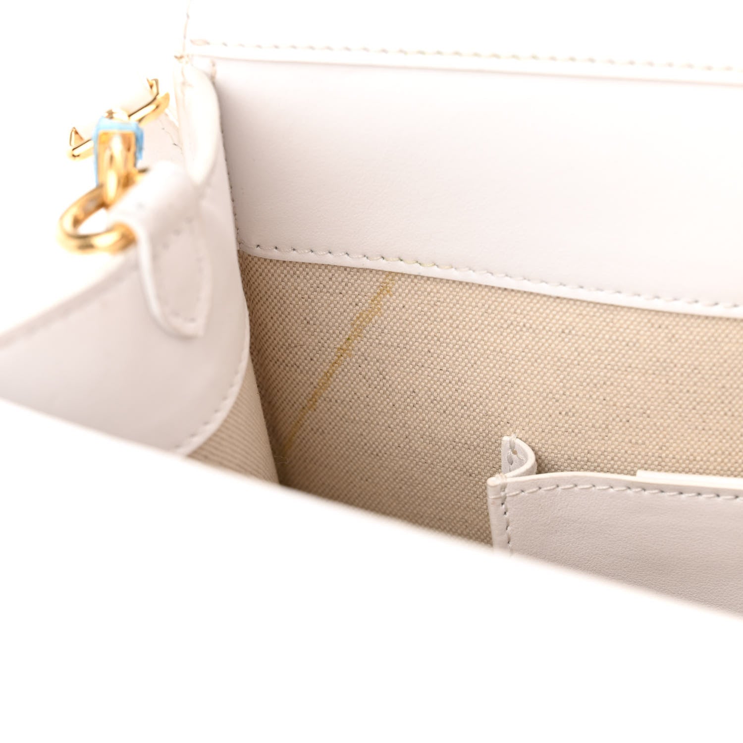 Burberry Monogram Canvas Smooth Calfskin Medium Pocket Bag White Beige 12 of 20