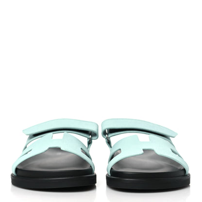 Hermes Epsom Womens Chypre Sandals 38 Bleu Cristaux 2 of 9