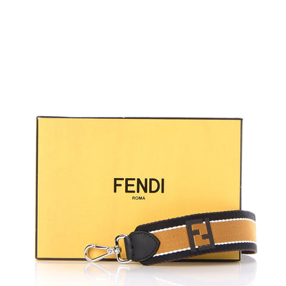 Fendi Ribbon Vitello Century FF Striped Mini Strap You Black Tobacco 6 of 6
