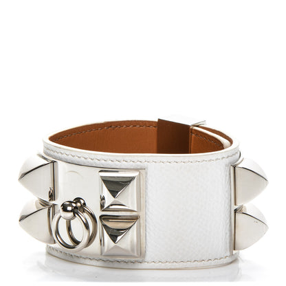 Hermes Epsom Collier de Chien CDC Bracelet S White 1 of 8
