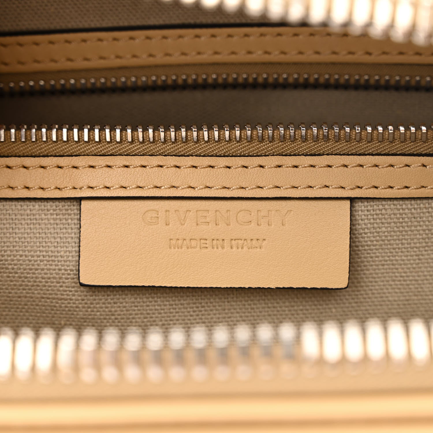 Givenchy Calfskin Embroidered Logo Small Antigona Beige Camel 6 of 13