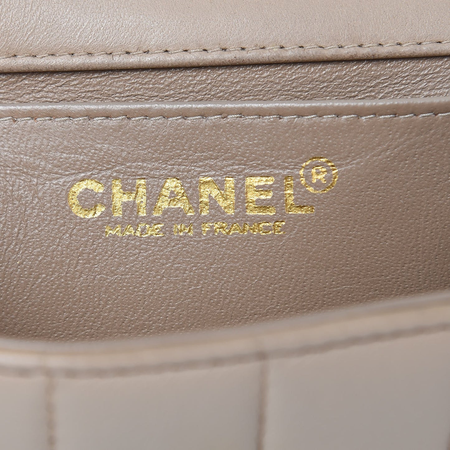 Lambskin Extra Mini Chocolate Bar Pearl Chain Flap Beige