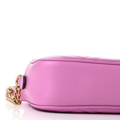 Gucci Calfskin Matelasse Small GG Marmont Chain Shoulder Bag Candy Mousse 9 of 10
