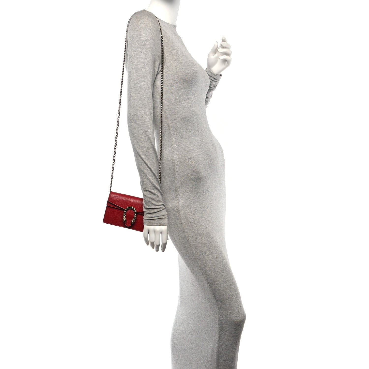 Gucci Calfskin Super Mini Dionysus Shoulder Bag Hibiscus Red 2 of 9