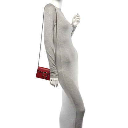 Gucci Calfskin Super Mini Dionysus Shoulder Bag Hibiscus Red 2 of 9