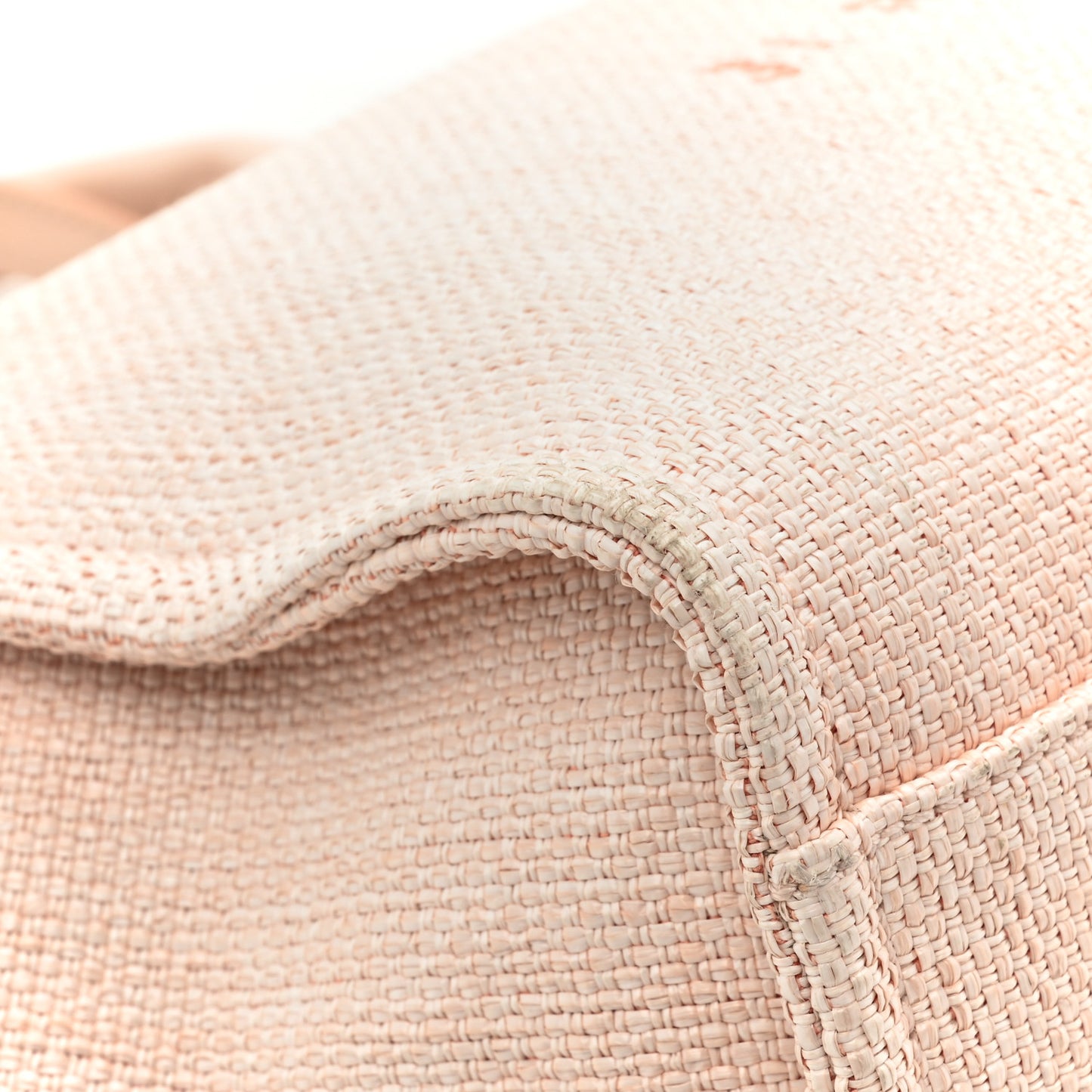 Woven Straw Raffia Medium Deauville Tote Rose Pink