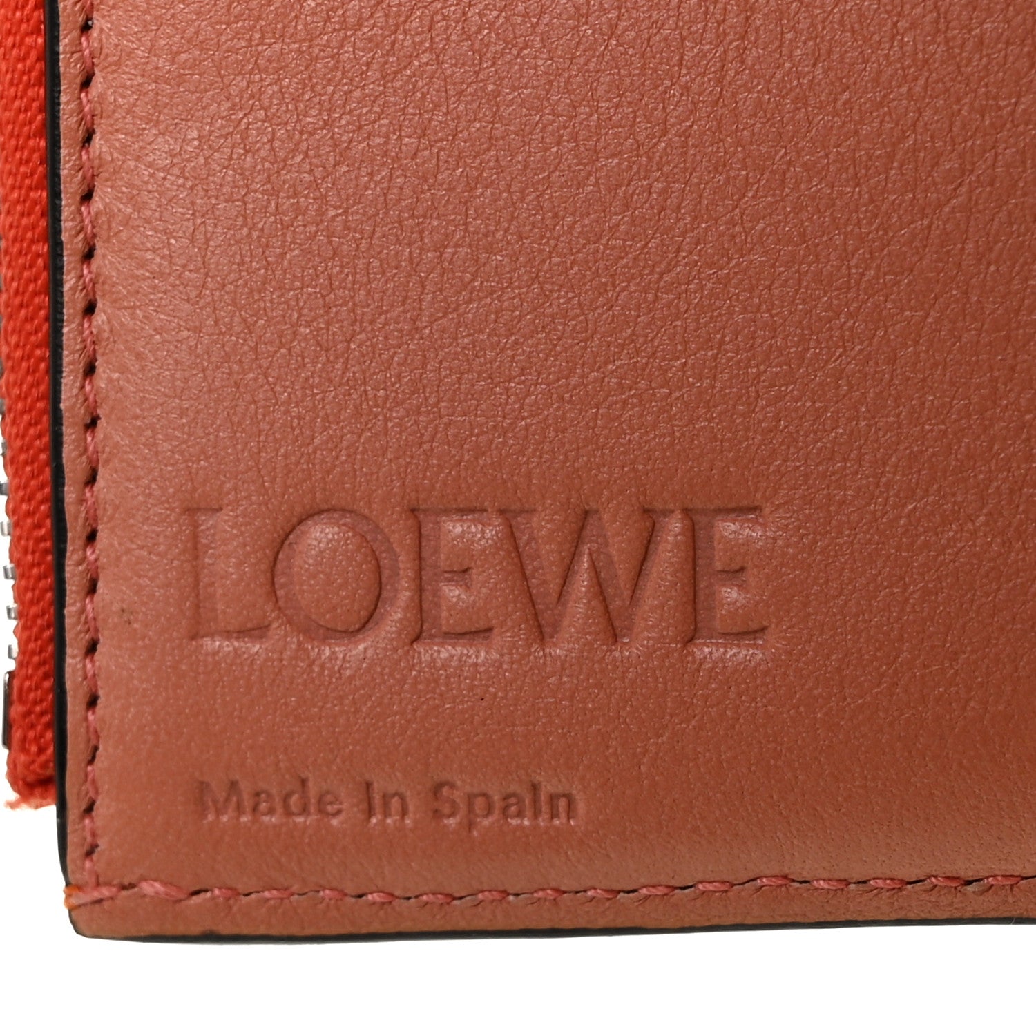 Loewe Grained Calfskin Small Vertical Wallet Orange Tan 6 of 10