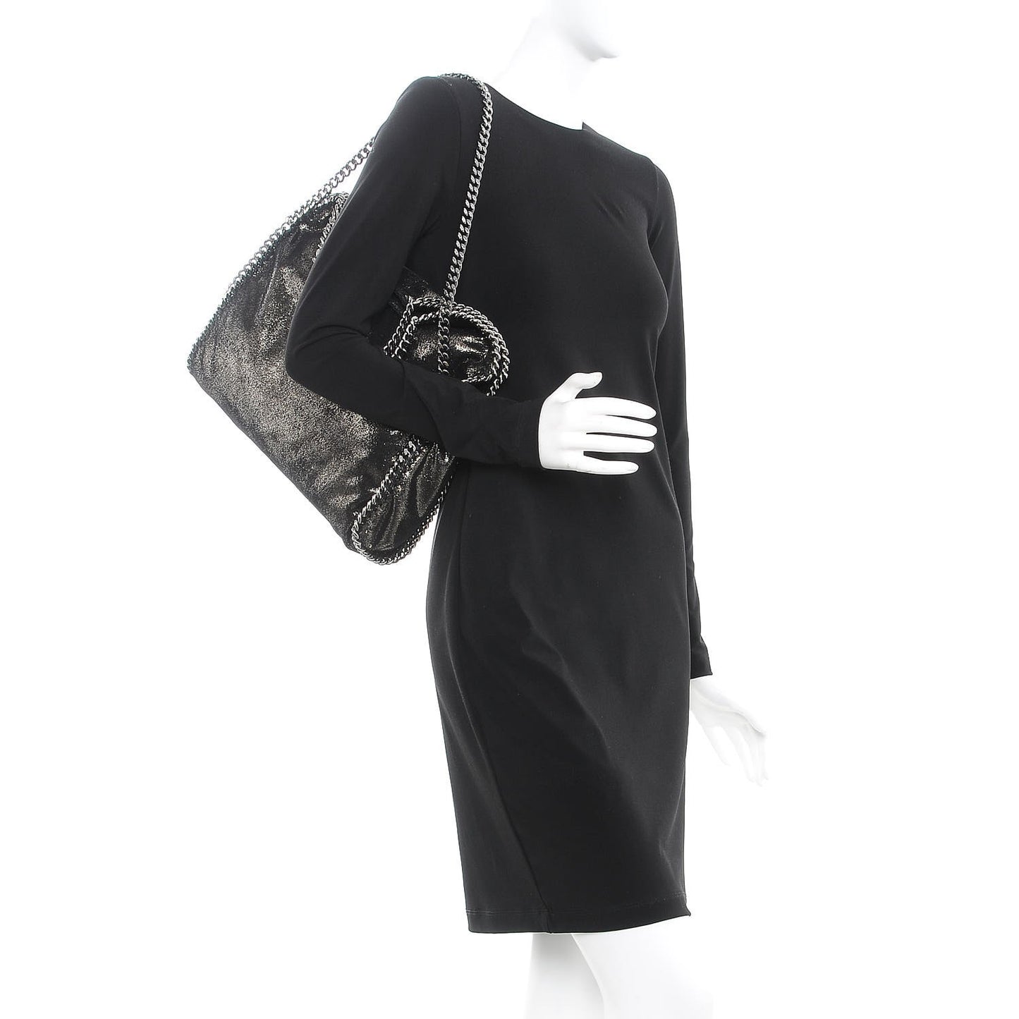 Shaggy Deer Falabella Fold Over Tote Ruthenium