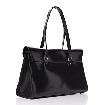 Christian Dior Glazed Calfskin Saddle Shopper Black 3 of 14