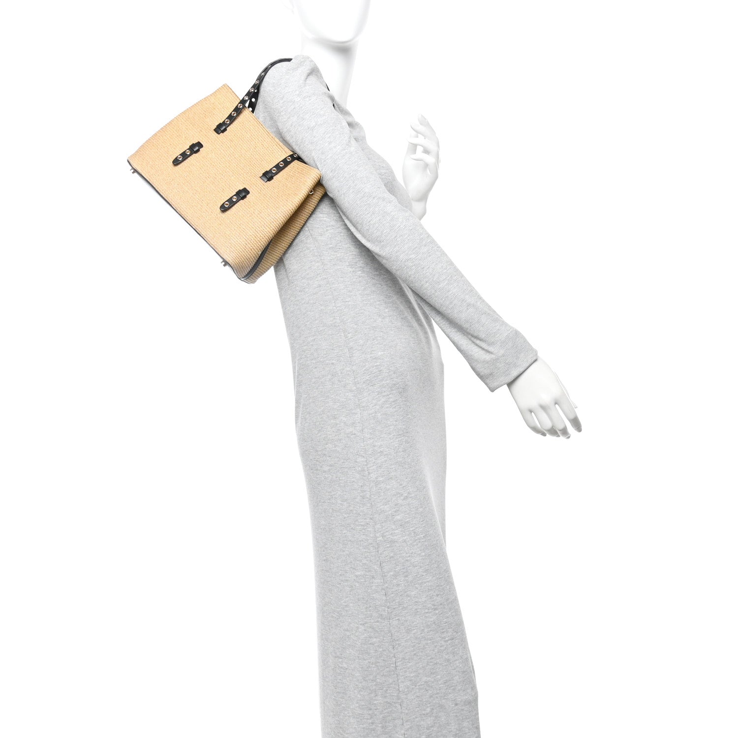 Alaia Paper Straw Calfskin Mina 25 Bag Natural 2 of 11