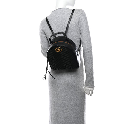 Gucci Calfskin Matelasse GG Marmont Dome Backpack Black 2 of 19