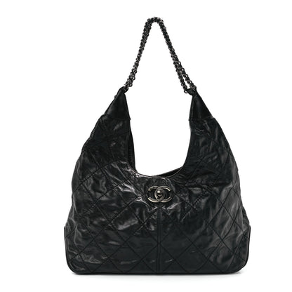 Chanel Aged Calfskin Quilted Coco Supple Hobo Black 1 of 10