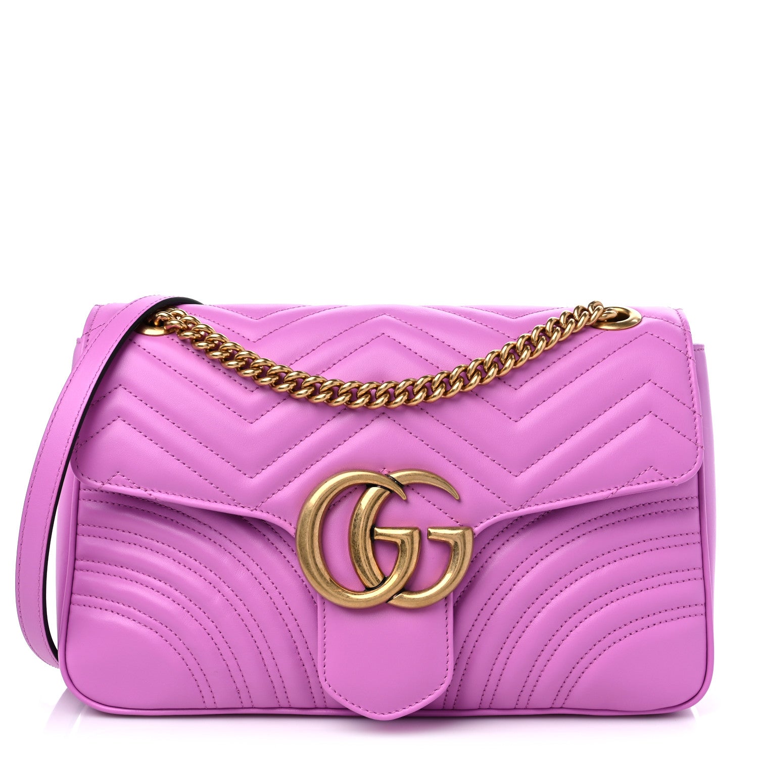 Gucci Calfskin Matelasse Medium GG Marmont Shoulder Bag Candy Mousse 1 of 10