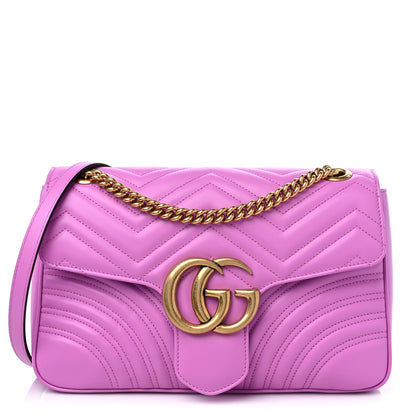 Gucci Calfskin Matelasse Medium GG Marmont Shoulder Bag Candy Mousse 1 of 10