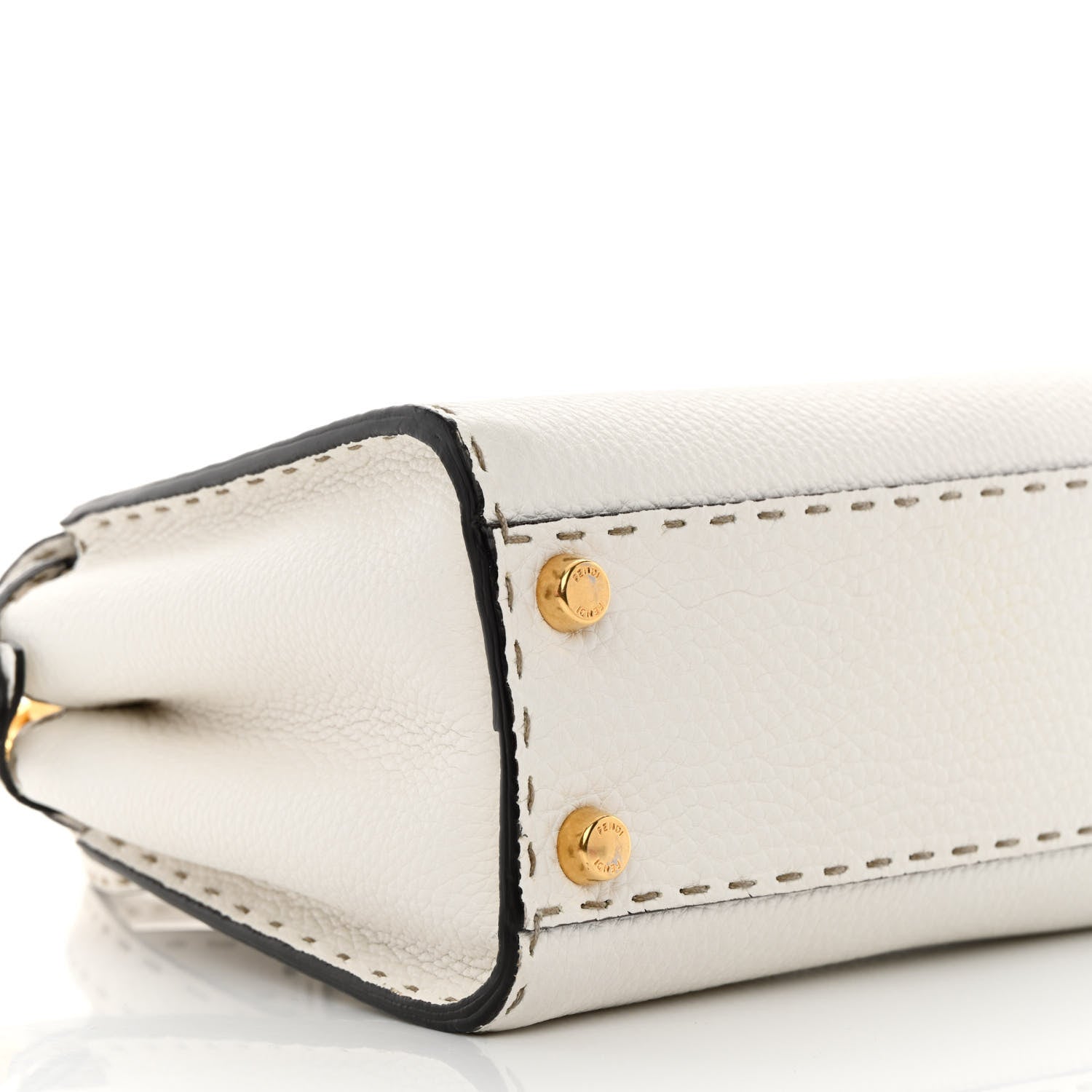 Fendi Cuoio Romano Selleria Mini Peekaboo Iconic Satchel White 10 of 14