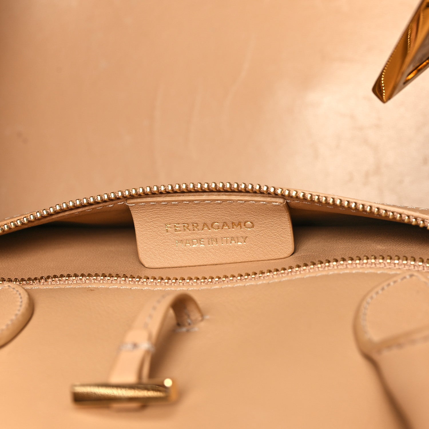 Salvatore Ferragamo Calfskin Medium Hug Bag Camel 6 of 12